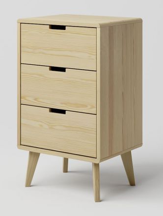 Chest of drawers solid pine wood natural Aurornis 28 - Measurements: 84 x 50 x 40 cm (H x W x D)