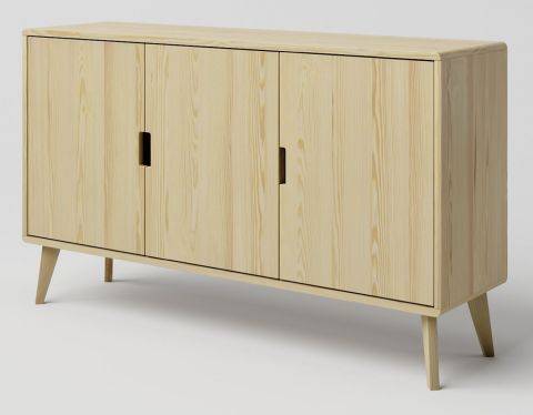 Dresser solid pine wood natural Aurornis 42 - Measurements: 84 x 142 x 40 cm (H x W x D)