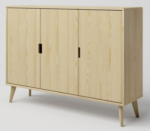 Chest of drawers solid pine wood natural Aurornis 43 - Measurements: 104 x 142 x 40 cm (H x W x D)