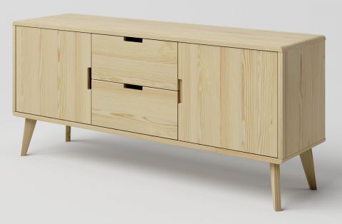 Dresser solid pine wood natural Aurornis 44 - Measurements: 64 x 142 x 40 cm (H x W x D)