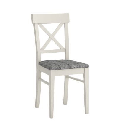 Leather Upholstered Dining Chair "Pera" 22, oak wood, wax finish - W44 x H105 x D39 cm