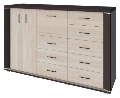 Chest of drawers Aitape 48, colour: dark Sonoma oak / light Sonoma oak - Measurements: 105 x 170 x 40 cm (H x W x D)