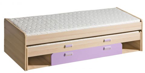 Children's bed / Kid bed Dennis 16 incl. 2nd couch and drawer, Colour: Ash Purple - couch surface: 80 x 200 cm (W x L)