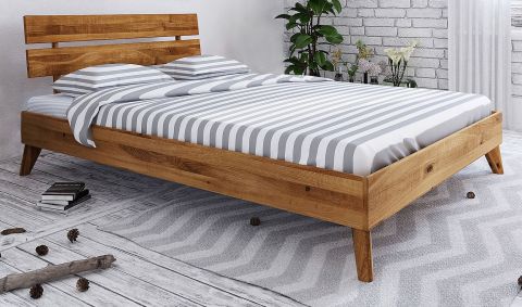 Double bed Timaru 02 solid oiled Wild Oak - Lying area: 160 x 200 cm (w x l)