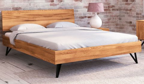 Double bed Masterton 02 solid oiled beech - Lying area: 200 x 200 cm (w x l)