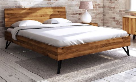 Double bed Masterton 02 solid oiled wild oak - lying surface: 180 x 200 cm (W x L)