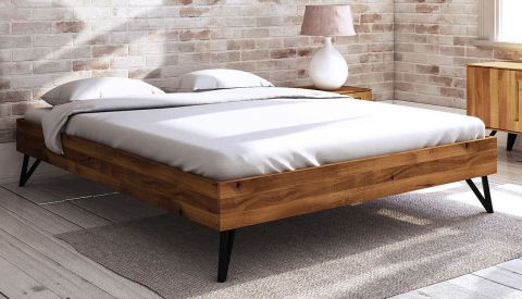 Double bed Masterton 03 solid oiled Wild Oak - Lying area: 200 x 200 cm (w x l)