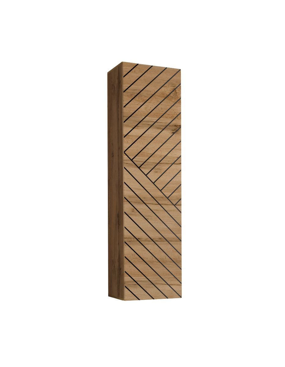 Modern wall cabinet Kongsvinger 02, color: oak Wotan - Dimensions: 120 x 30 x 30 cm (H x W x D), with sufficient storage space