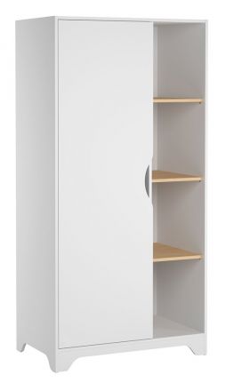 Hinged door cabinet / Wardrobe Majvi 02, Colour: White / Oak - Measurements: 190 x 89 x 52 cm (H x W x D)