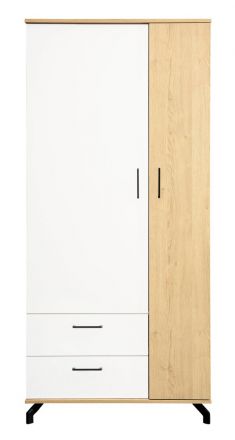 Hinged door cabinet / Closet Riemst 01, Colour: Oak / White - Measurements: 194 x 90 x 50 cm (H x W x D)