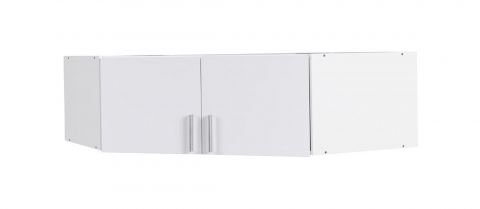 Attachment for Hinged door cabinet / Corner Wardrobe Messini 06, Colour: White / White high gloss - Measurements: 40 x 117 x 117 cm (H x W x D)