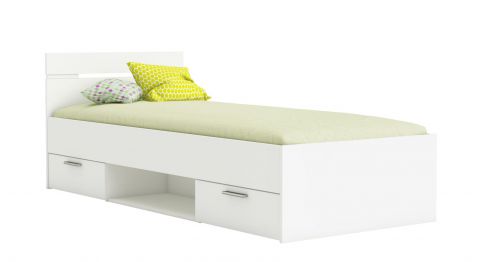 Children bed / Junior bed Damboa 03, Colour: White - Lying surface: 90 x 200 cm (w x l)