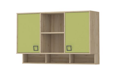  Wall cabinet 24, Colour: Beech / Olive - 82 x 128 x 37 cm (h x w x d)