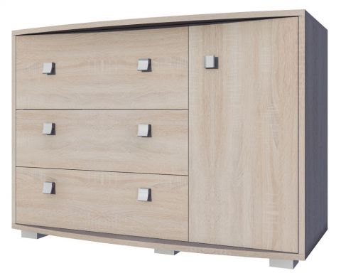Chest of drawers Rabaul 08, colour: Sonoma oak - Measurements: 80 x 120 x 43 cm (H x W x D)