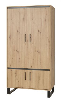 Hinged door cabinet / Closet Kanel 01, Colour: Oak / Anthracite - Measurements: 195 x 80 x 51 cm (H x W x D)