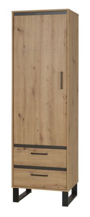 Cabinet Kanel 04, Colour: Oak / Anthracite - Measurements: 195 x 60 x 41 cm (H x W x D)