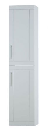 Bathroom - Tall cabinet Eluru 10, Colour: White glossy - 160 x 35 x 35 cm (h x w x d)