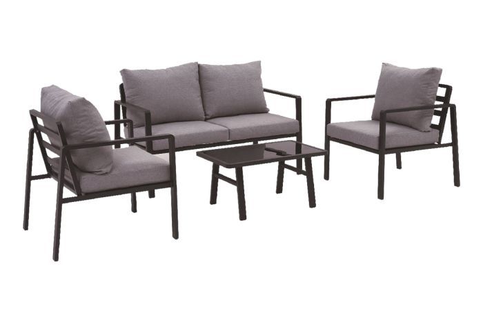Seating group San Diego - 4-piece made of aluminum, color: anthracite