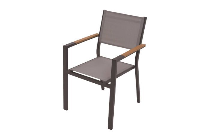 San Francisco aluminum garden chair - aluminum color: anthracite, chair upholstery: dark grey, depth: 590 mm, width: 560 mm, height: 860 mm