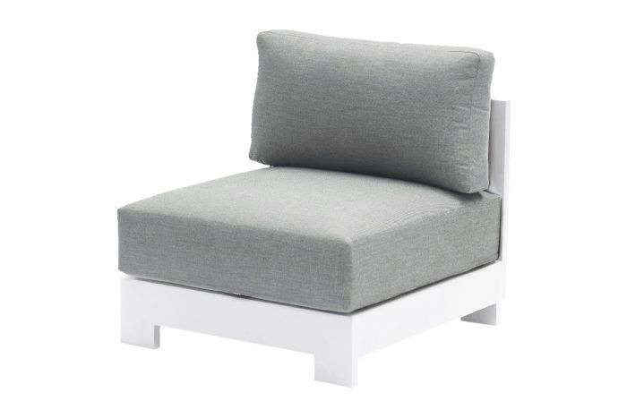 London lounge chair made of aluminum - color: white, dimensions: 770 x 840 x 670 mm