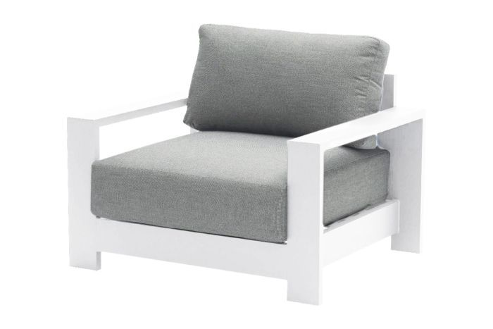 London lounge chair made of aluminum - color: white, dimensions: 1010 x 840 x 670 mm