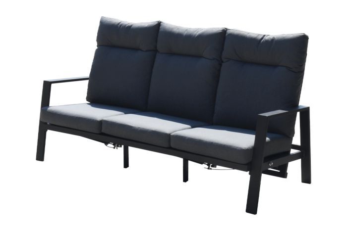 Garden sofa Venice with upholstery & adjustable backrest made of aluminum - Color: anthracite, Depth: 790 mm, Width: 1930 mm, Height: 960 mm