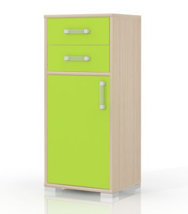 Chest of drawers 22, Colour: Ash / Green - Measurements: 102 x 44 x 37 cm (H x W x D)