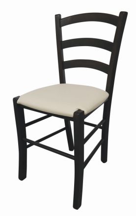 Chair Maridi 128, Colour: Wenge / Beige, beech part solid - Measurements: 86 x 43 x 43 cm (H x W x D)
