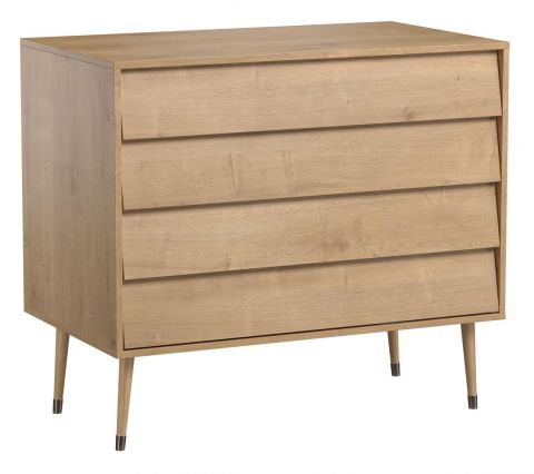 Chest of drawers Peetu 01, Colour: Oak - Measurements: 90 x 100 x 56 cm (H x W x D)