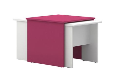 Table for Children's room Lena 07, in 3 parts, Colour: white/bright pink - Dimensions: 49 x 55 x 64 cm (H x W x D)