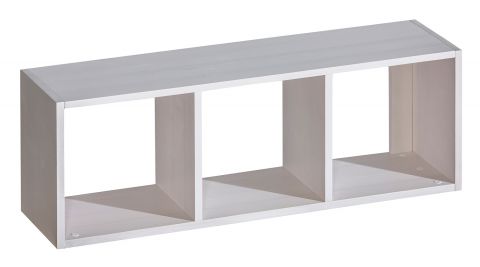 Suspended rack / Wall shelf Milo 46, Colour: White, solid wood - 37 x 108 x 25 cm (h x w x d)