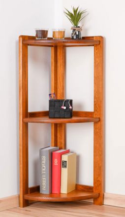 Shelf / Corner shelf solid pine wood, Oak coloured Junco 62 - 40 x 30 x 86 cm (W x D x H)