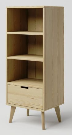 Shelf solid pine wood natural Aurornis 23 - Measurements: 125 x 50 x 40 cm (H x W x D)