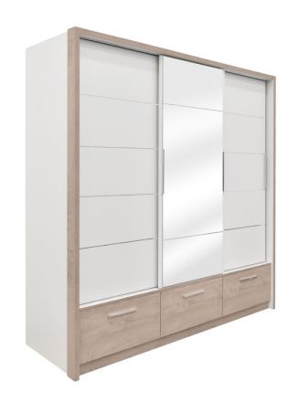 Sliding door closet / Closet Cerdanyola 08, Colour: Oak / White - Measurements: 222 x 229 x 64 cm (H x W x D).