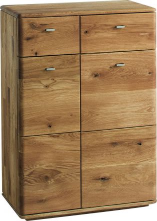 Shoe cabinet Lencois 02, Colour: Natural, solid oak - 100 x 71 x 39 (H x W x D)