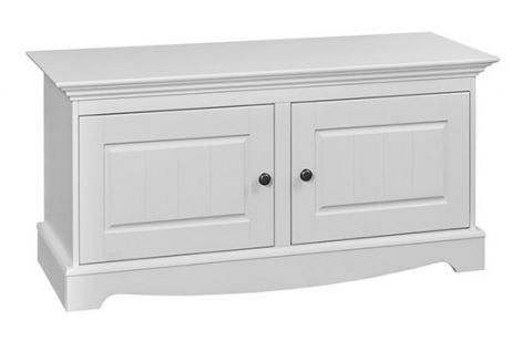 Shoe cabinet Gyronde 30, solid pine wood wood wood wood, White lacquered - 53 x 112 x 44 cm (H x W x D)
