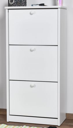 Shoe cabinet solid pine wood, White Junco 213 - Measurements 115 x 58 x 30 cm (h x w x d)