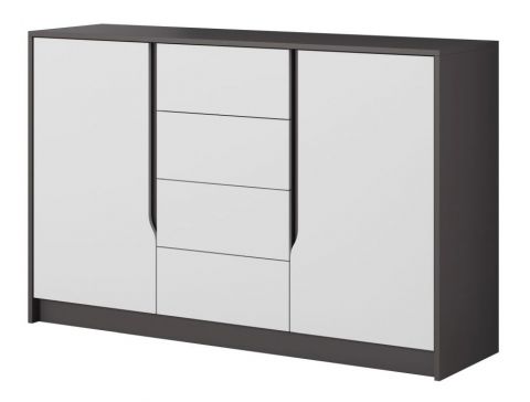 Chest of drawers Sousse 03, Colour: Grey / White - 92 x 138 x 42 cm (H x W x D)