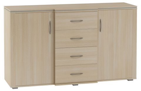 Chest of drawers Kainanto 05, Colour: Oak / Grey - Measurements: 92 x 156 x 49 cm (H x W x D)