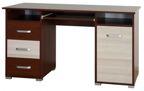 Desk Cikupa 30, Colour: Wallnut / Elm - Measurements: 78 x 140 x 60 cm (H x W x D)