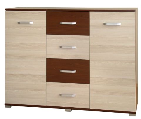 Chest of drawers Cikupa 39, Colour: Wallnut / Elm - Measurements: 103 x 130 x 40 cm (H x W x D)