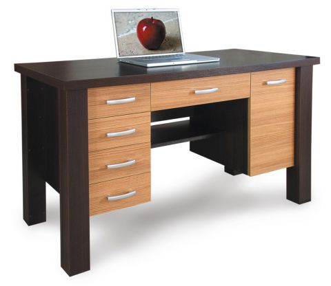 Desk Banjaran 32, Colour: Wenge / Alder - Measurements: 76 x 130 x 60 cm (H x W x D)