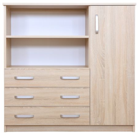 Chest of drawers Kebumen 15, Colour: Sonoma Oak - Measurements: 108 x 110 x 40 cm (H x W x D)