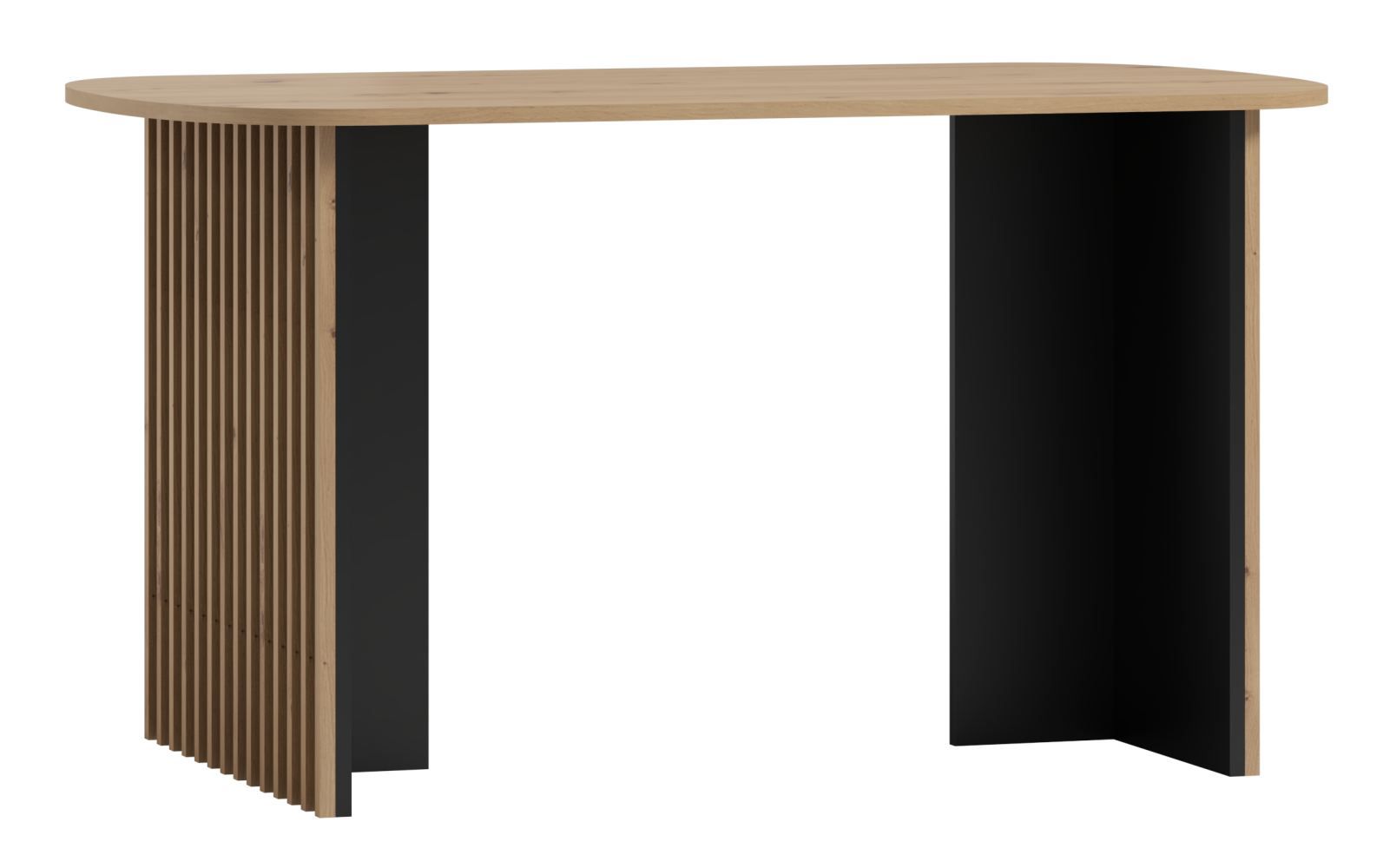 Dining table Cikarang 11, Colour: Black / Oak - Measurements: 140 x 80 cm (W x D)