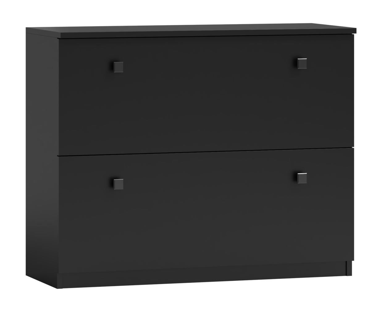 Shoe cabinet Cikarang 13, Colour: Black - Measurements: 82 x 100 x 26 cm (H x W x D)