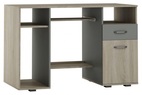 Desk Ciomas 20, Colour: Sonoma Oak / Grey - Measurements: 76 x 125 x 60 cm (H x W x D)