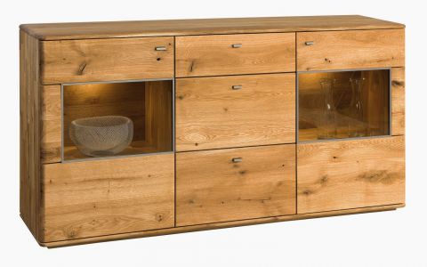 Chest of drawers Lencois 19, Colour: Natural, solid oak oiled and brushed - Measurements: 90 x 175 x 45 (H x W x D)