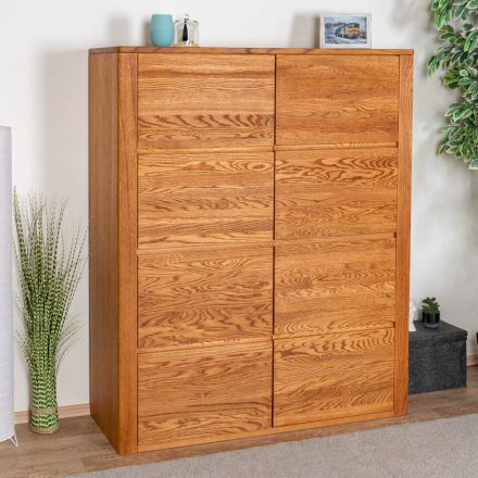 Chest of drawers / sideboard Jussara 01, Colour: amber, oak part solid - 150 x 124 x 42 cm (H x W x D)