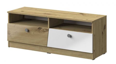 TV base cabinet Sirte 08, Colour: Oak / White / Grey high gloss - Measurements: 45 x 120 x 40 cm (H x W x D)
