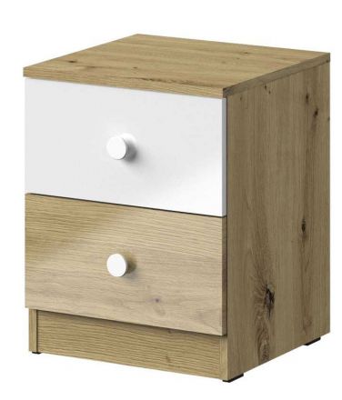 Desk cabinet Sirte 09, Colour: Oak / White high gloss - Measurements: 50 x 40 x 40 cm (H x W x D)